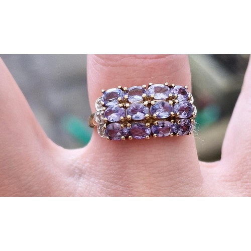 105 - 9ct Gold, Pale Tanzanite & Diamond Dress Ring, size O & 2.65g