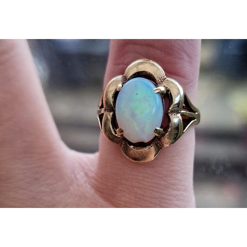 108 - 9ct Gold & Opal Dress Ring, size J & 4.45g