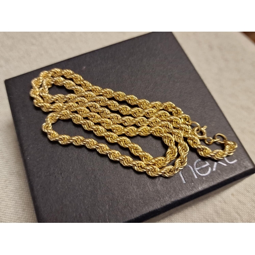 139 - 9ct Gold Rope Necklace Chain - 4.8g