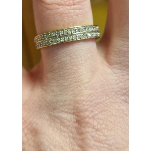 165 - 9ct Gold & Diamond Eternity Ring, size R & 3.1g