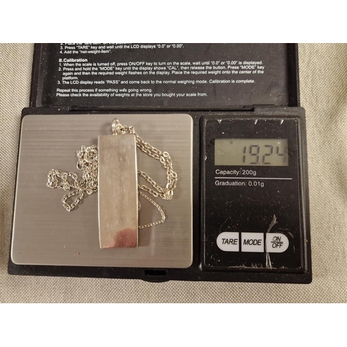 190 - Cased 925 Silver Ingot Necklace - 19.25g