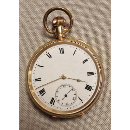 196 - Waltham Mass 15 Jewel Gold Plated Pocketwatch