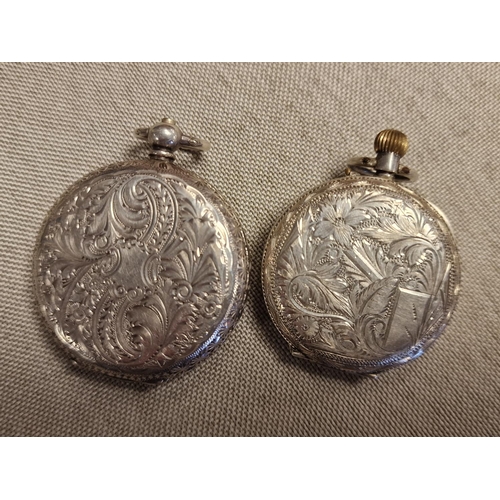 197 - Pair of Continental European Silver Pocketwatches - 77g combined