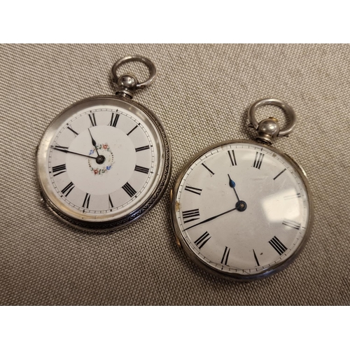 198 - Antique Pair of Silver Pocketwatches - 95.3g combined weight