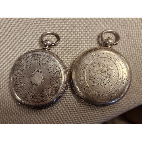 198 - Antique Pair of Silver Pocketwatches - 95.3g combined weight