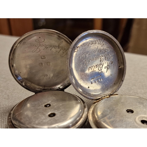 198 - Antique Pair of Silver Pocketwatches - 95.3g combined weight