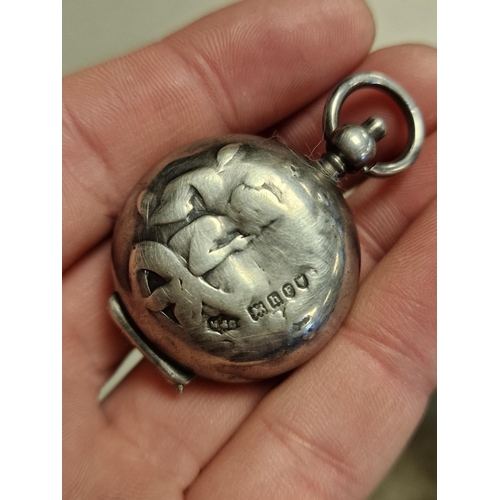 199b - Antique Silver Sovereign Holder + a Hallmarked Silver Pocketwatch Casing - combined weight 62.3g