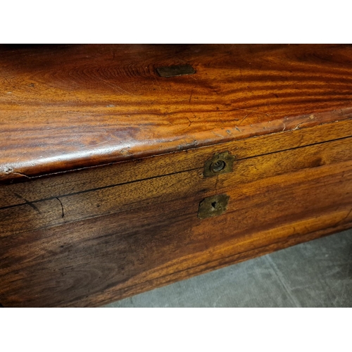 22 - Good Quality Antique Oak Blanket Box w/M.R. Monogram to top - 81x38x40cm