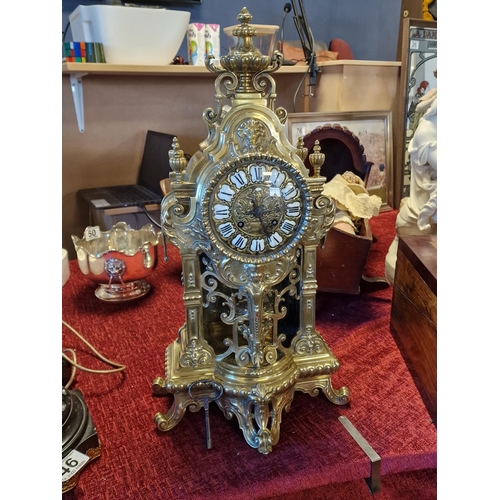 30a - Deniere Large Antique Gilt Jean Francois of Paris Signed Ormulu French Mantel Clock - working order