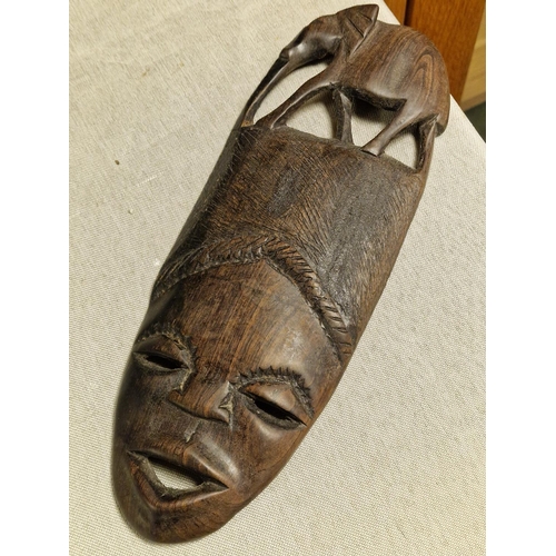 40 - Wooden African Tribal Elephant Mask - 26cm