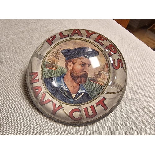 41 - Players Navy Cut Tobacco Cigarettes Paperweight - Vintage Advertiing - 11cm diameter by 3cm high