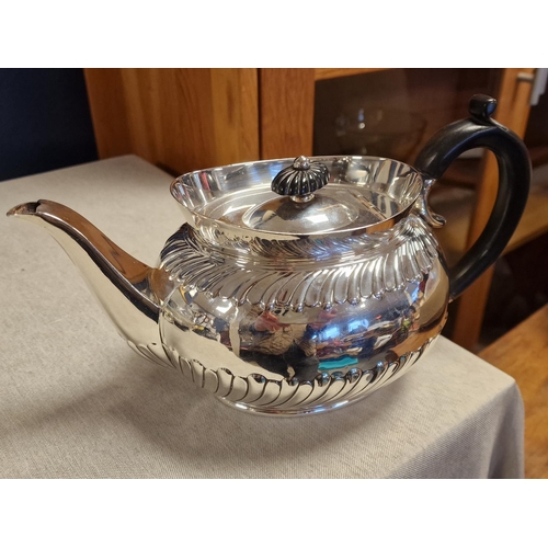 51b - Antique 1891 Sheffield Hallmarked Silver Teapot by Robert/Charles Belk - 655g