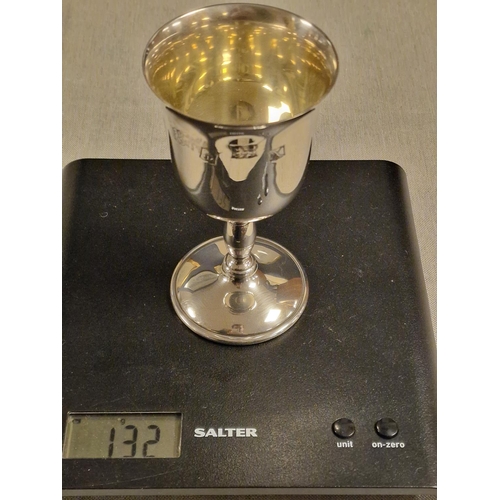 56 - 1971 Birmingham Hallmarked Silver Barker Ellis & Sons Goblet - 132g