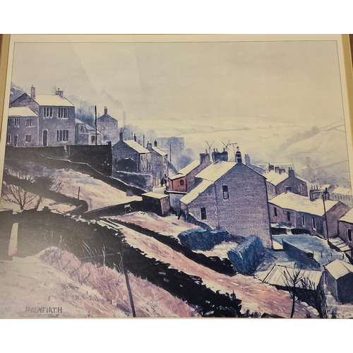 65 - Pencil Hand-signed Peter Brook Print - 'Snow Sprinkling in Holmfirth' - 71x63cm inc Frame