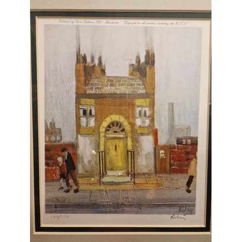 70a - Harold Riley (1934-2023) Framed and Hand Signed Salford Artist Harold Riley Print, 'The Yellow Door'... 