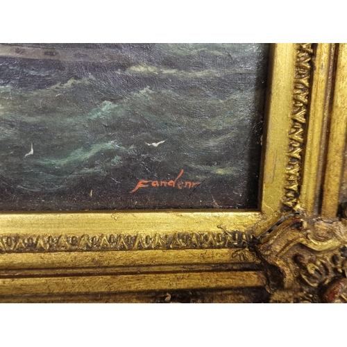 74 - Early 19th Century Gilt Framed Oil of a Maritime Galleon Scene, signed to the bottom right corner - ... 