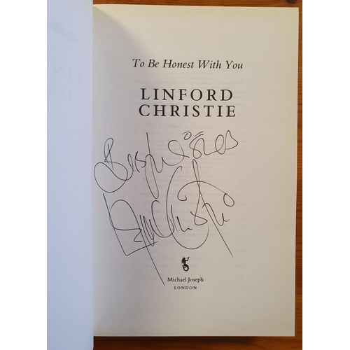 77b - Pair of Signed Autobiography Books re Linford Christie Athletics & Adrian Morley Rugby League