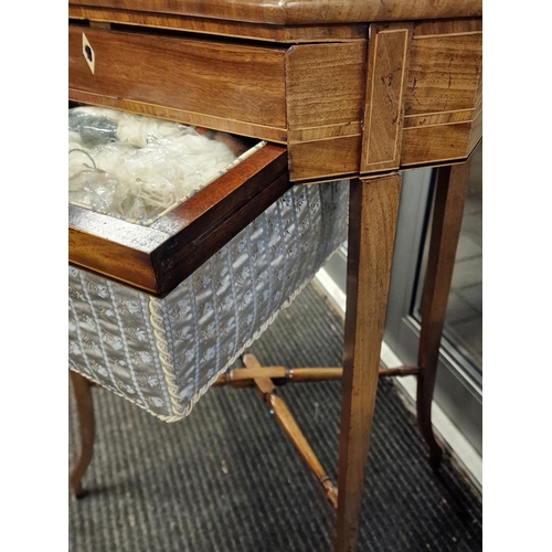 95 - Antique Walnut Sewing Table and Habadashery Drawer - 78cm high