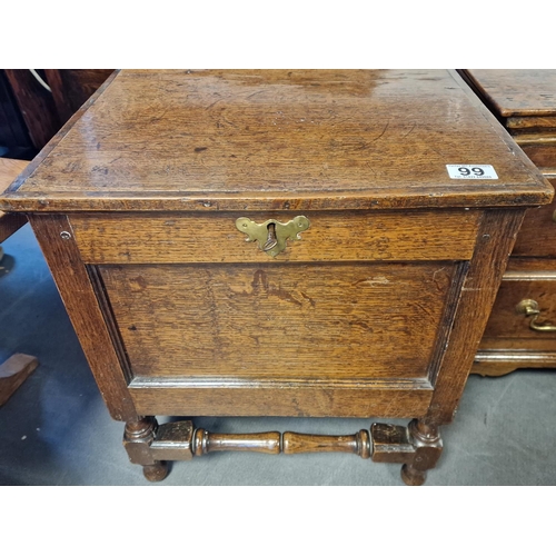 99 - Pair of Antique 18th Century Carriage Style and Fireside Storage Cabinets - both approx 45x50cm