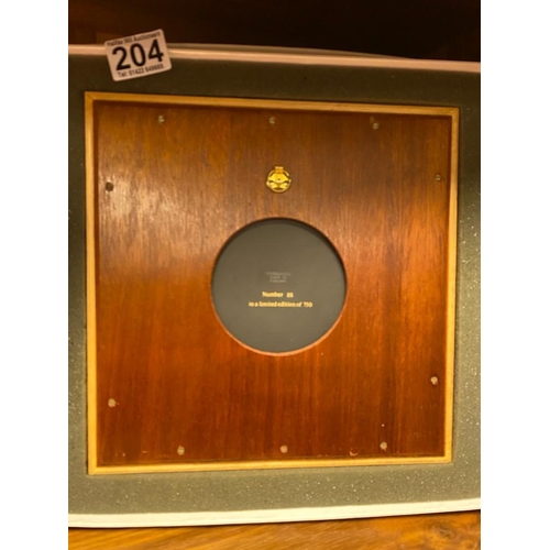 206 - Boxed Wedgwood Arnold Machin OBE RA Jubilee Crown Collection Large Medallion in a Maple Wood Frame A... 