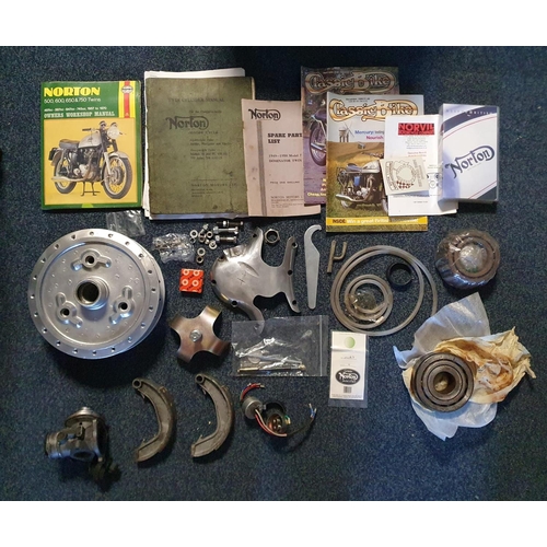 232 - Collection of Norton Motorcycle Engine & Chassis Accessories and Motor Parts inc Piston Covers - Aut... 