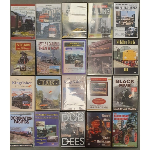 250 - Collecrtion of 90 (mostly Northern) Railway Related DVDs, together with 20 Railway Sound Effects LP ... 