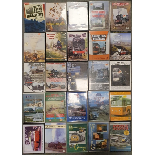 250 - Collecrtion of 90 (mostly Northern) Railway Related DVDs, together with 20 Railway Sound Effects LP ... 