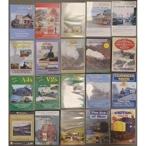 250 - Collecrtion of 90 (mostly Northern) Railway Related DVDs, together with 20 Railway Sound Effects LP ... 