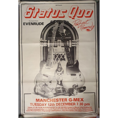 262 - Status Quo Memorabilia inc Farewell Frantic Four Tour pack, manchester Gig Poster (Bus Stop size)