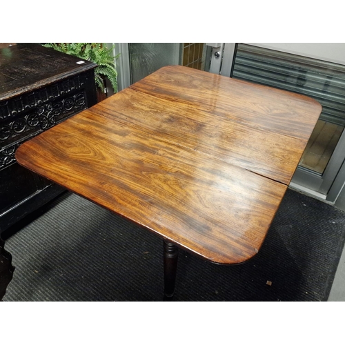 303 - Antique Oak Drop Leaf Table - 91cm across by 70cm high