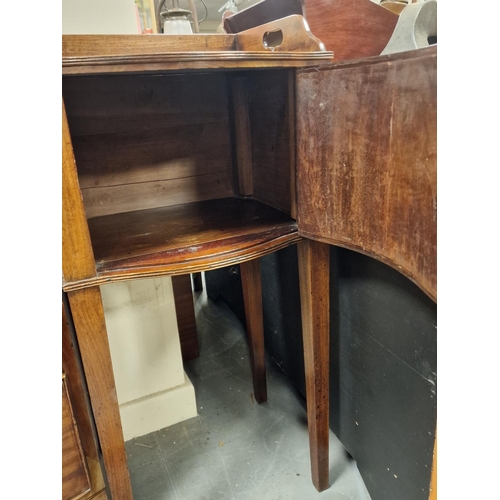 99m - Antique Hall Cabinet w/a Faux Brass Persian Planter