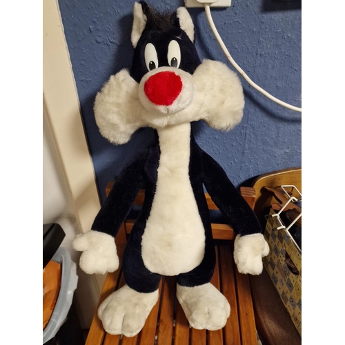 308 - Vintage Large Sylvester the Cat Teddy Bear Toy - Warner Bros