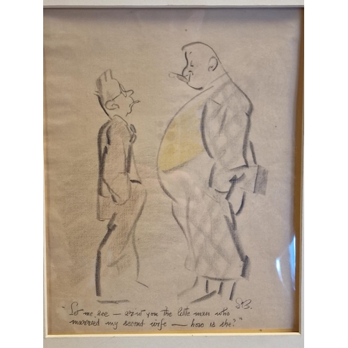 70h - Edward Blampiel (1886-1966) Mounted but Unframed Original, titled 'Let me see - about the little man... 