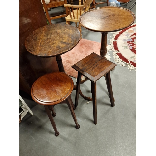 99s - Quartet of Antique Pedestal Tables and Small Occasional Tables