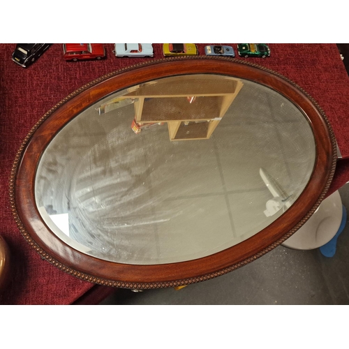 321 - Antique Bevelled Edge Oval Mirror