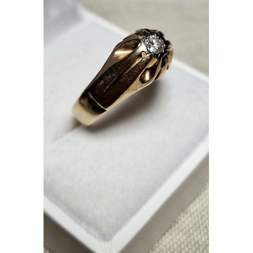 102 - 9ct Gold & Diamond (0.15ct approx) Art-Deco Style Dress Ring, Size S and weighs 5.5g