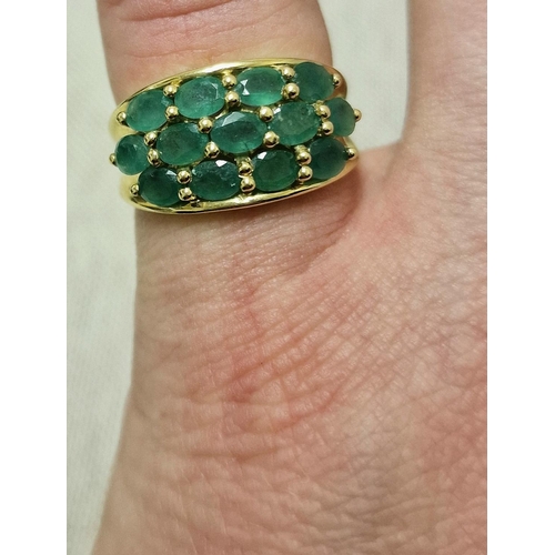 114 - 9ct Gold & Emerald Dress Ring, size M & 3.9g