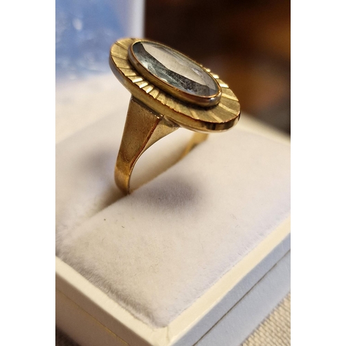 2 - 9ct Gold Art Deco Oval Dress Ring, 4.5g & size P