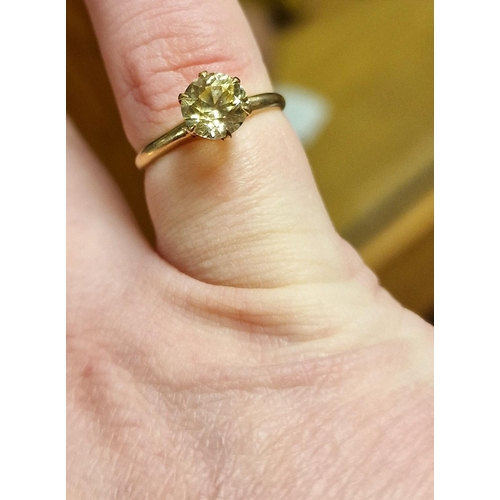 39 - Antique 10ct Yellow Sapphire & Gold Solitaire Engagement Ring - size J - advised by vendor that the ... 