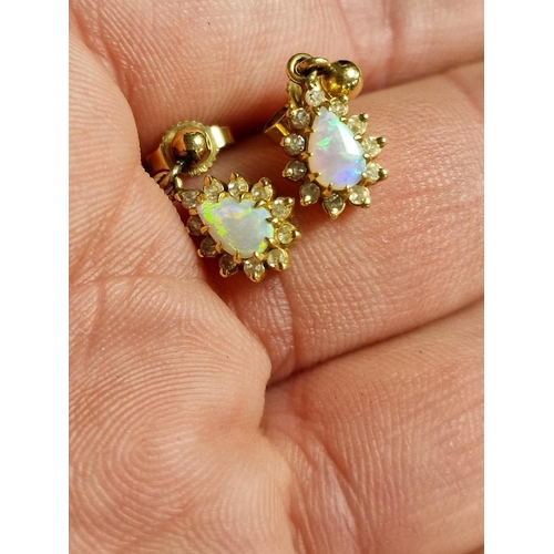 53 - Pair of 9ct Gold & Opal Earrings, 2.05g