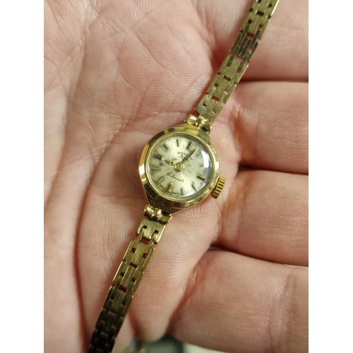 85 - 9ct Gold Ladies Rotary Cocktail Watch & Strap - 14.5g total