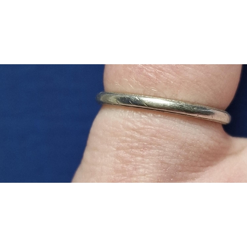 159 - Platinum 950 Wedding Band Ring, size L & 2.3g