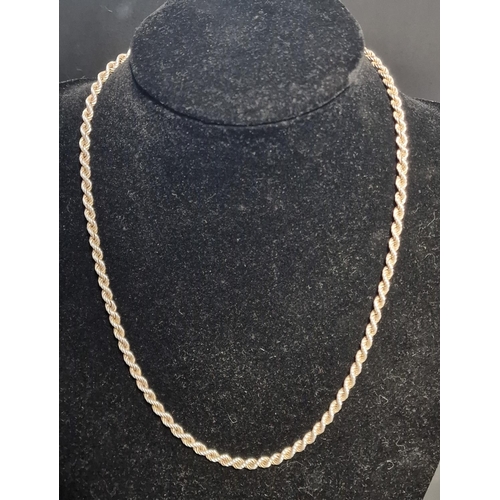 161 - Silver 925 Rope Necklace Chain - 18.75g