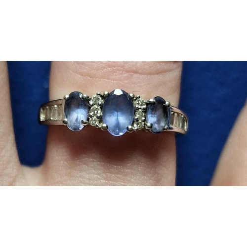 178 - 9ct Gold, Sapphire & Diamond Dress Ring, size S & 2.45g