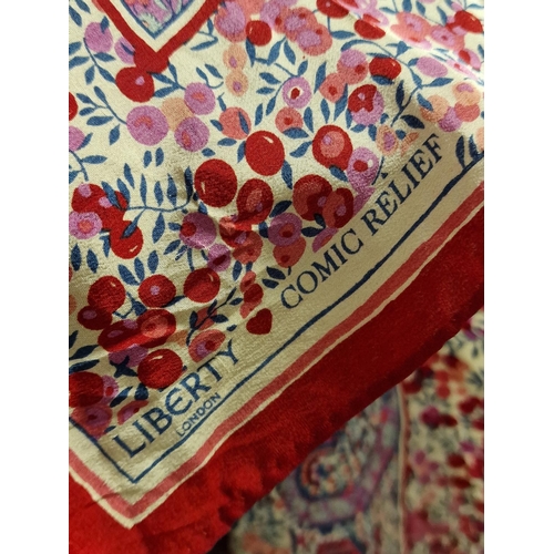 206 - Liberty of London Silk Pocket Square Scarf - Special Edition from 2011 for Comic Relief Charity & w/... 