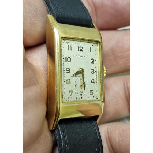 220 - Swiss Gold Cyma Ladies Wristwatch w/original 1930's Harrods Watch Box