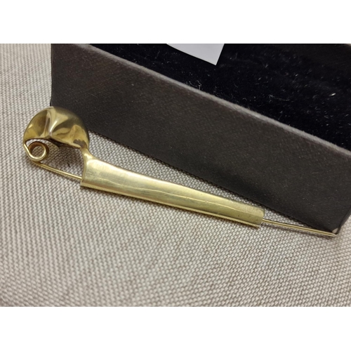 87f - Antique Gilt on Sterling Silver Pin Brooch