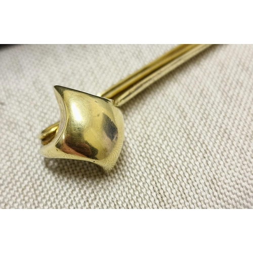 87f - Antique Gilt on Sterling Silver Pin Brooch