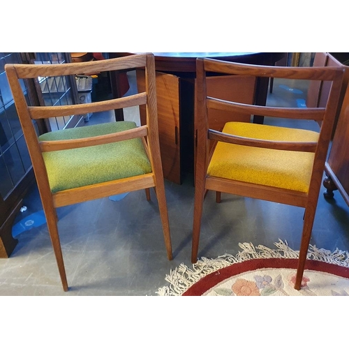 136 - Afromosia Danish Teak Mid-Century Dining chairs, designed by Richard Hornby for Heal's (Fyne Ladye),... 