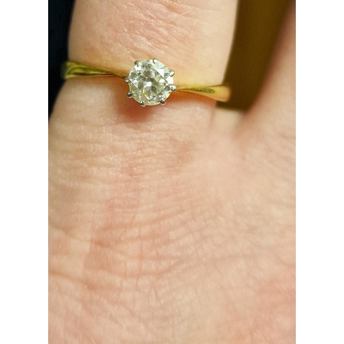 144 - 18ct Gold & Diamond Solitaire Engagement, size O